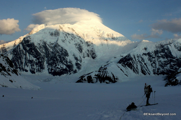 First light on Foraker with a nice lenticular over the top.