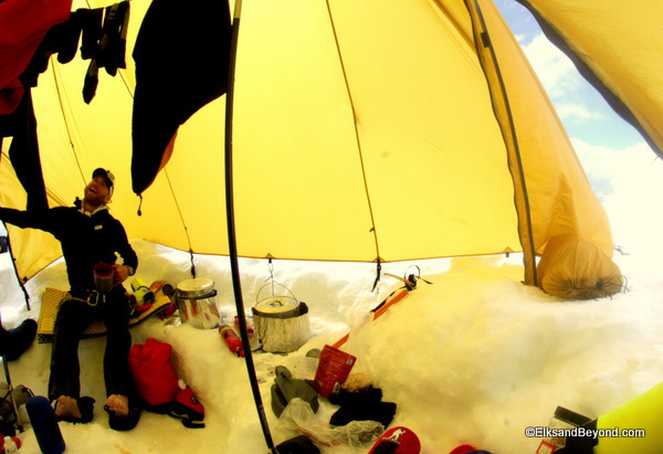 Tyler pretty stoked to be relaxing at 11 camp.