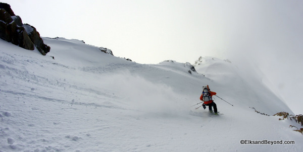 Joe slaying some pow on the west buttress proper.