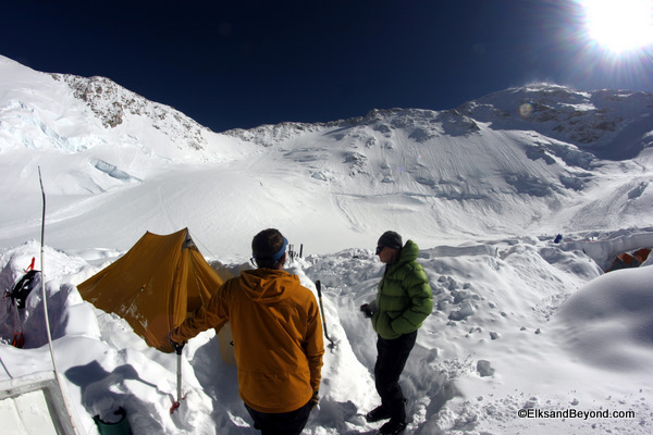 Taken just a few hours after waking up to collapsed tents, we began rebuilding in a sense.