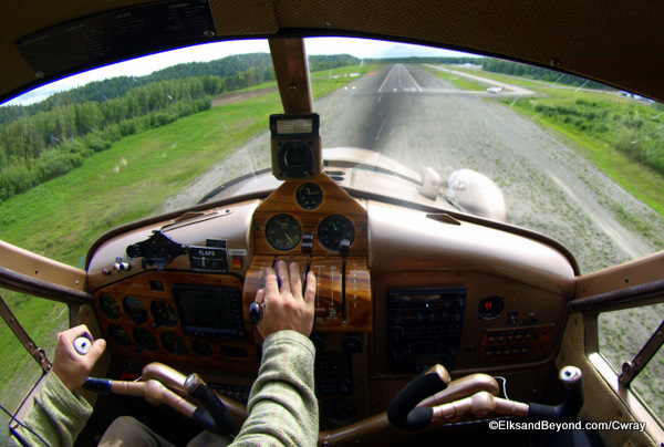 Putting the wheels back down in Talkeetna.