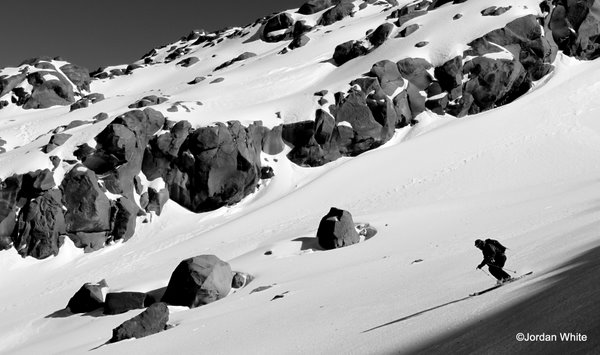 Anton making the most of the snow down in the Labyrinth.