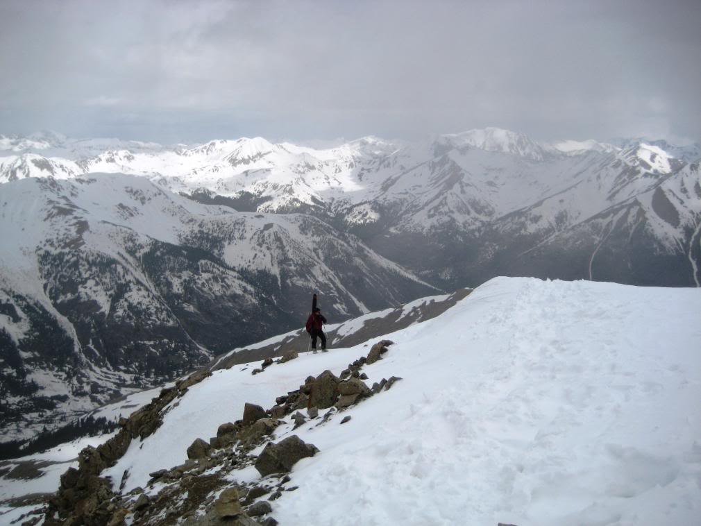 Andy Reaching the top.