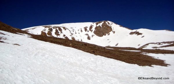 Our route was the farthest right couloir.