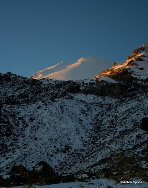 First light on Pico de Orizaba.  It's going to be a good day.