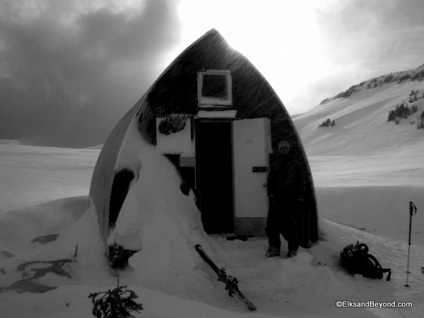 The weather was pretty brutal out so we went to the hut.