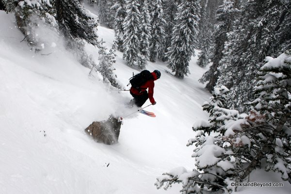 Anton sending a shorty in Wolf Creek.  It snowed endlessly while we hucked our meat for two days straight.