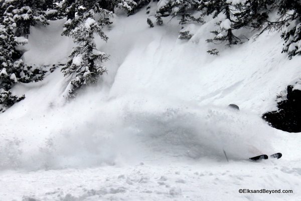 Sometimes we kept the skis on/in the snow.