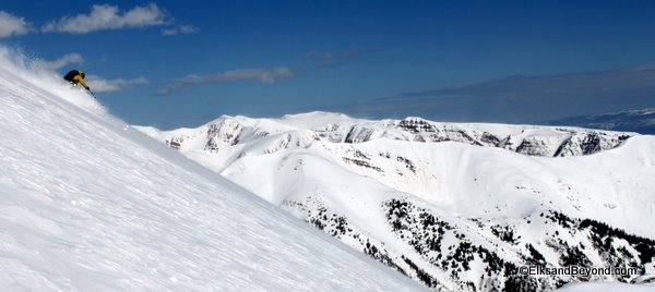 Chad skiing the upper face.