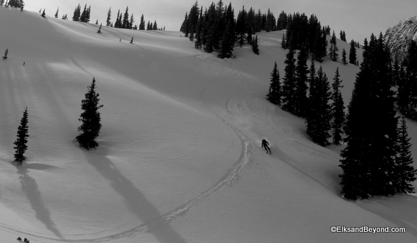 The snow conditions were a mixed bag.  This was a good section.