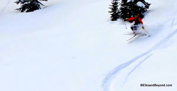 Dave gets his pop on in some supportive north facing pow.