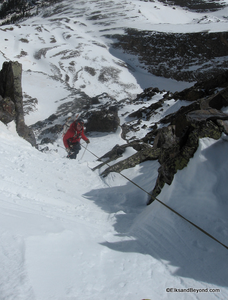 Myself on the Rappel.  If you are up there in the summer, that's why there is a rapstation there.