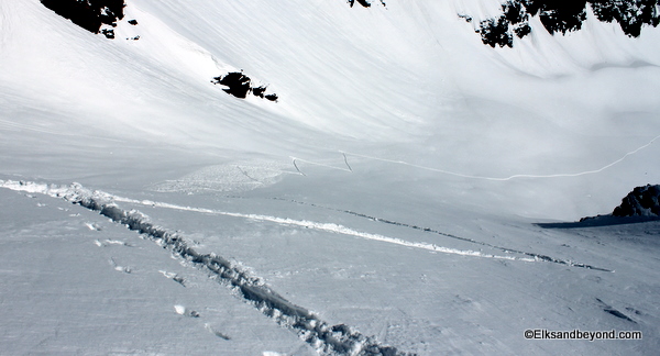 We skinned a long way up.  In fact we skinned above Miner's ski jump because the snow was so deep.