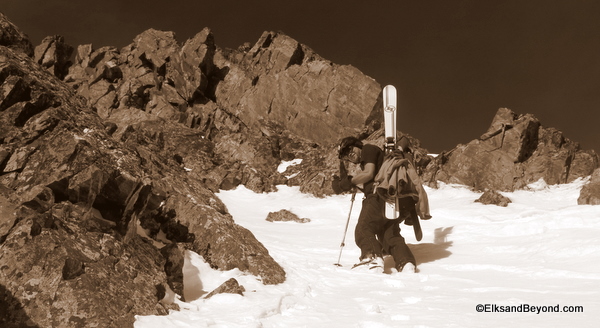 Ben finally stops at the end of the snow.