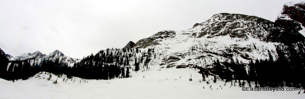 IMG_9054 The view of our last bit of skiing from camp. The face is a bit of a maze, but it sure was fun.