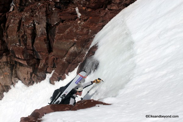 Anton Whippeting up a small ice fall in route.