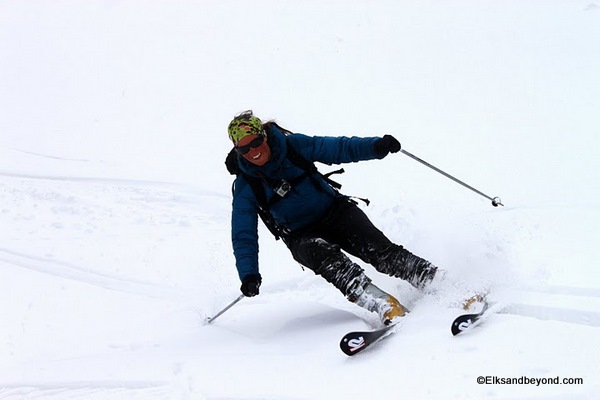 Vera Simonsson enjoying he snow up there.  I think the smile on her face says it all.