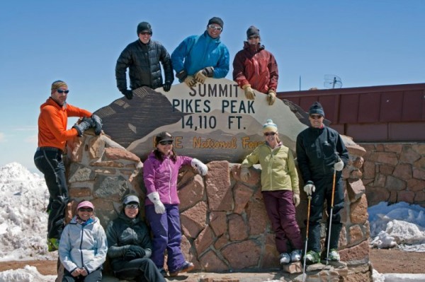Brittany and her crew atop Pikes peak for her final 14er ski.  Wish I could have been there to join in the festivities.  