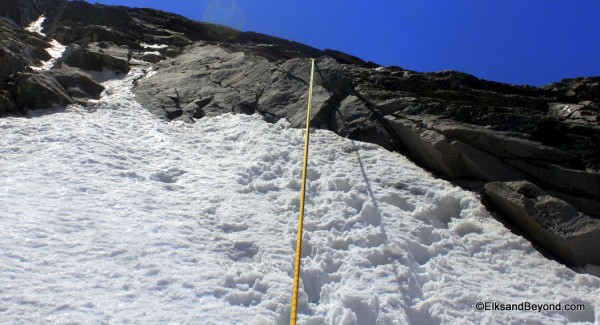 Looking up the first half of the rappel.