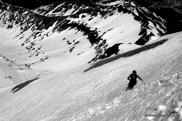 Austin Drops into the North Couloir.
