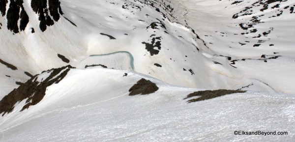 On the best snow of the descent.