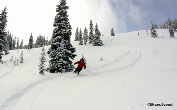 Anton is all smiles, out for the early season pow.