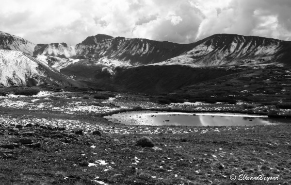 Snow on top of Independence Pass.