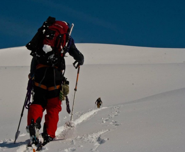 Heading up the mellow rolling ridge line.  Photo Anton.