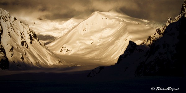 The long flat ridge line on the right was our way up for the day.