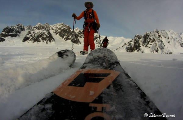 Anton and Brad coming back into camp after a long day. With our ridge line in the background.
