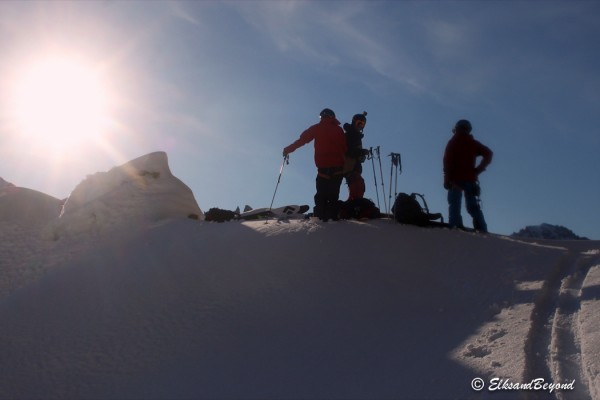 Nearing the top of our last skin as the sun is getting lower in the sky.  Cold time is coming.