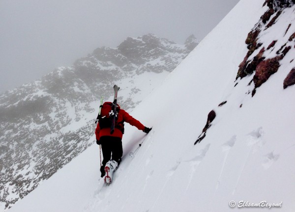 Matt starts the traverse across the avenue.  Some spots were spicy, some deep, some just tedious.