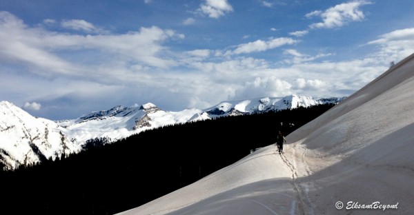 Matt and Gerlinde on the hot slog in on Monday afternoon.