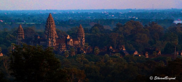 Angkor Wat from the top of Elephant Hill near sunset.