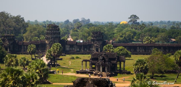 Looking down into the courtyard from one of the upper reaches of the temple.