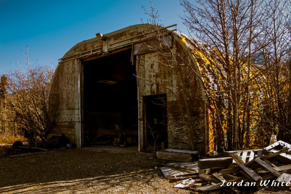 Old abandoned hangar.