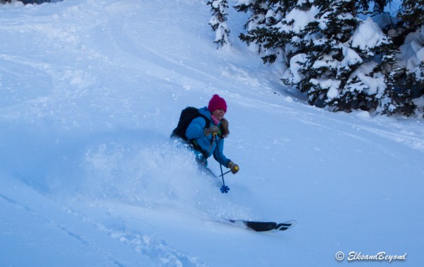 Erin getting a little bit of that good ol' Colorado Pow.