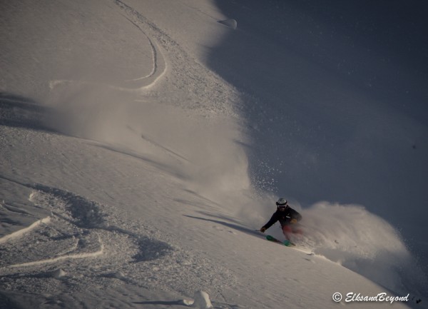 Farther down the run.