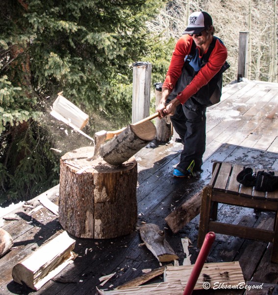 A little post ski hut maintenance.